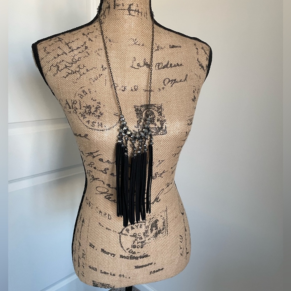 Vintage Necklace w/ Suede Tassels